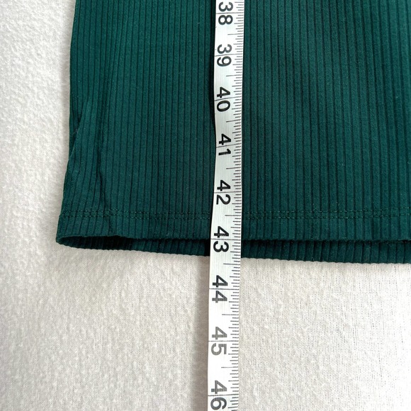 ENZA COSTA Compact Silk Rib Dress Women Medium Green Long Sleeve Turtleneck Midi - Picture 13 of 14